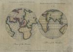 Hemispheres map - Stereographic & Orthographic projections, 1793