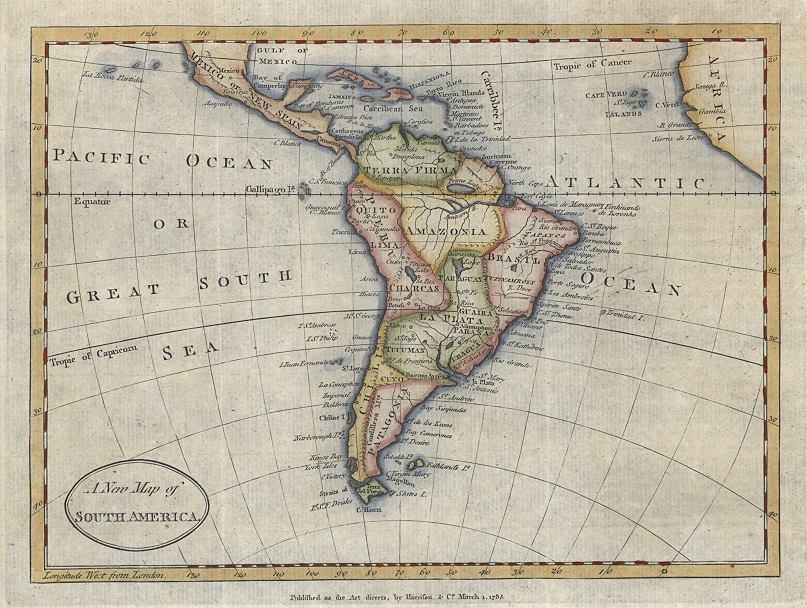 South America map, 1793