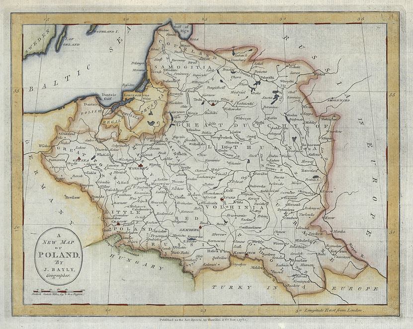 Poland map, 1793