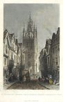 Newcastle Upon Tyne, St.Nicholas Church from Middle Street, 1832