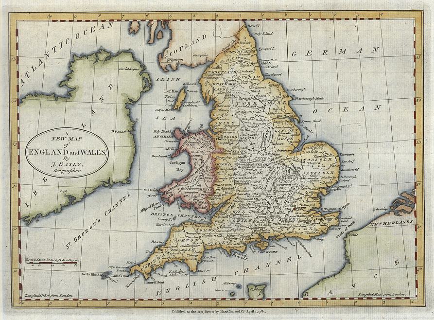England & Wales map, 1793