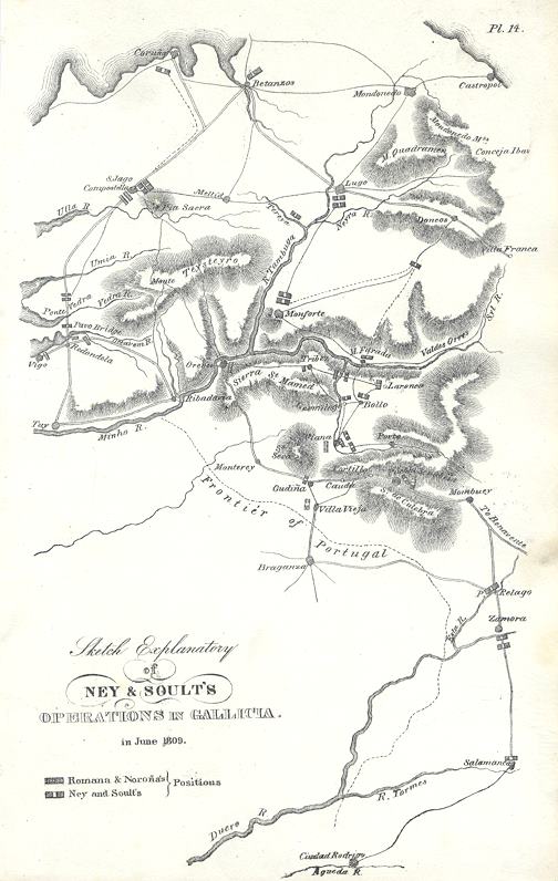 Peninsula War, Ney & Soult's Operations in Gallacia (1809), published 1842