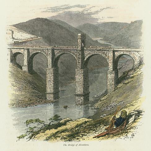 Spain, Bridge of Alcantara, 1875