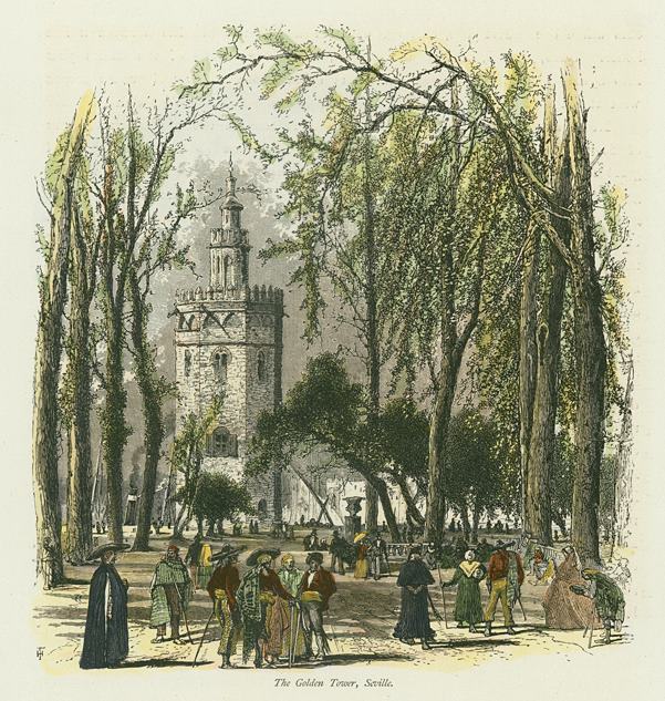 Spain, Seville, the Golden Tower, 1875