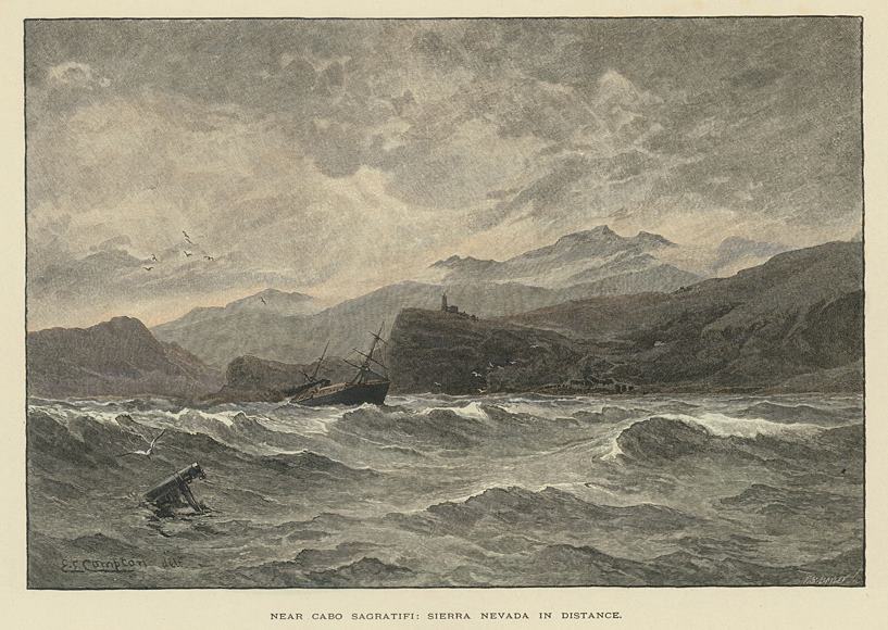 Spain, near Cabo Sagratifi, Sierra Nevada in the Distance, 1891