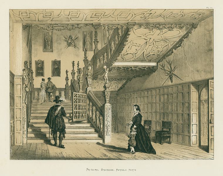 Hertfordshire, Hatfield, Principal Staircase, 1849 / 1872