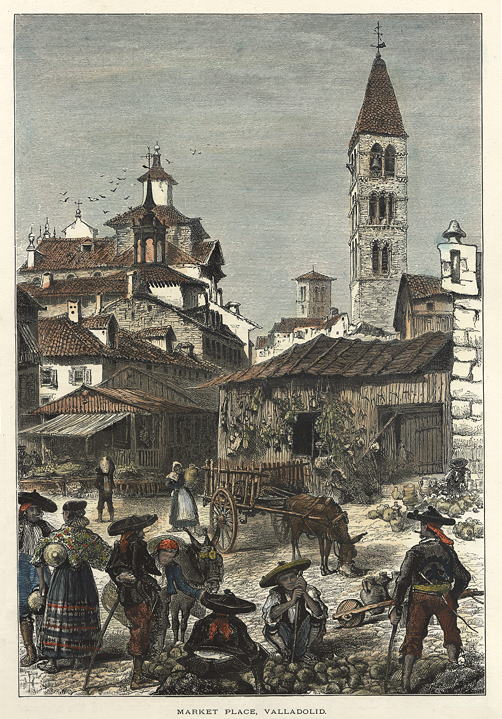 Spain, Valladolid, Market Place, 1875
