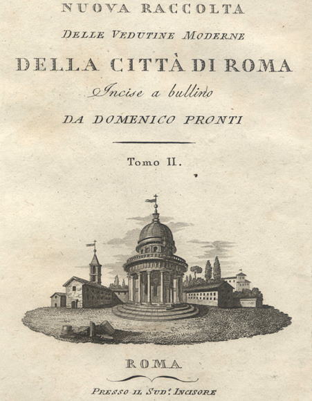 Italy, Rome, Title Page to Pronti's views, c1790