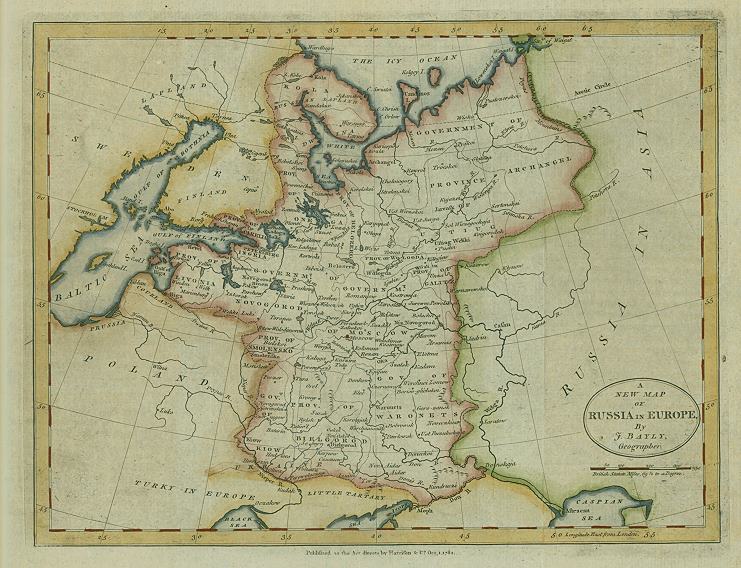 Russia in Europe map, 1793