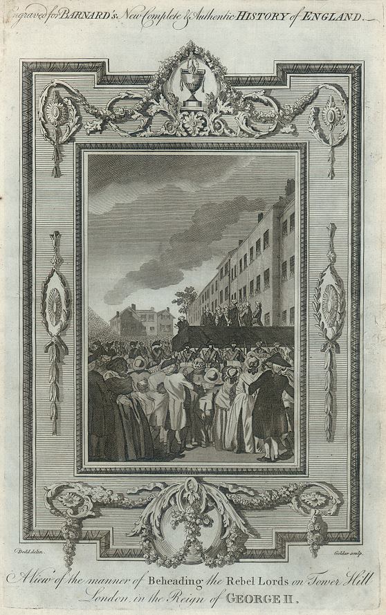 Beheading of the Rebel Lords on Tower Hill in 1746, published 1783