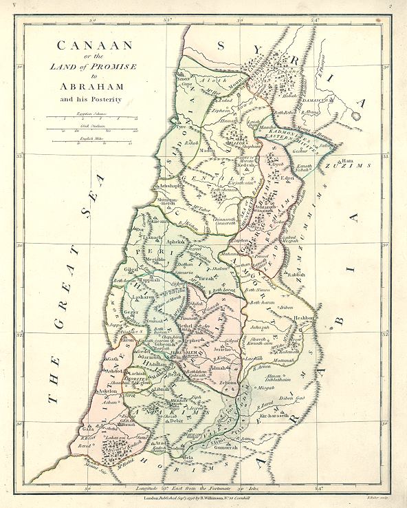 Canaan or the Land of Promise to Abraham and his Posterity, 1798