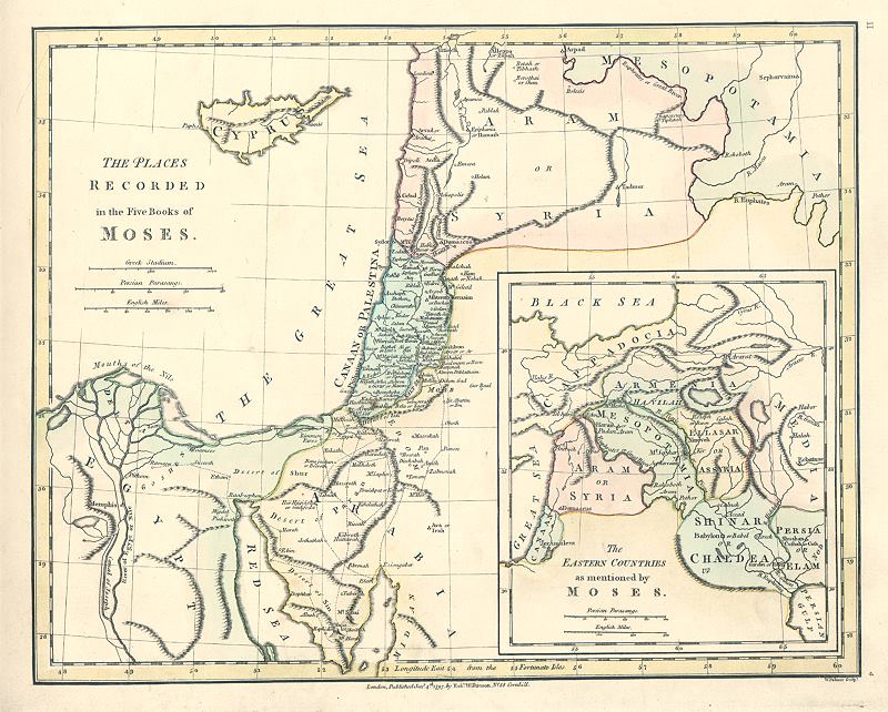 The Places Recorded in the Five Books of Moses, 1798