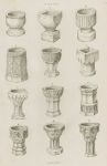 Gloucestershire, various early church fonts, 1803