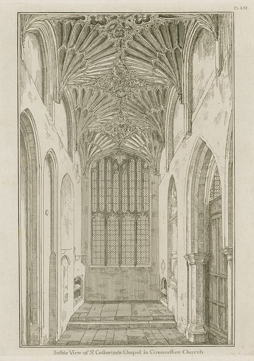 Gloucestershire, Cirencester Church interior, 1803