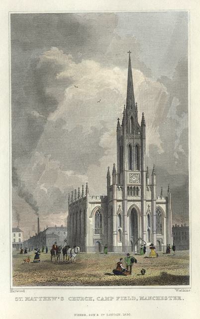 Lancashire, Manchester, Camp Field, St.Matthew's Church, 1831