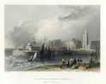 Liverpool view, St.Nicholas Church and docks, 1842