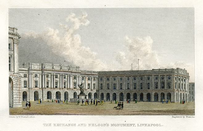 Liverpool, Exchange and Nelson's Monument, 1830