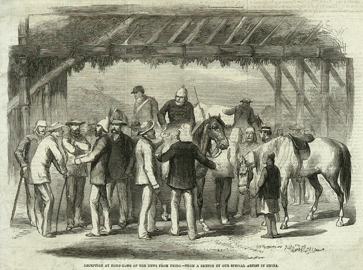 Hong Kong, reception of news from Peiho, 1859