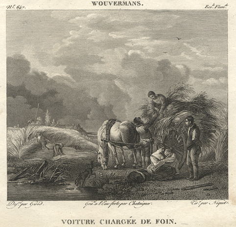 Voiture Chargee de Foin, after Wouvermans, 1814