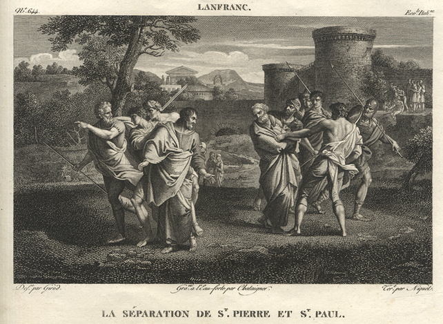 La Separation de St. Pierre et St.Paul, after Lanfranc, 1814