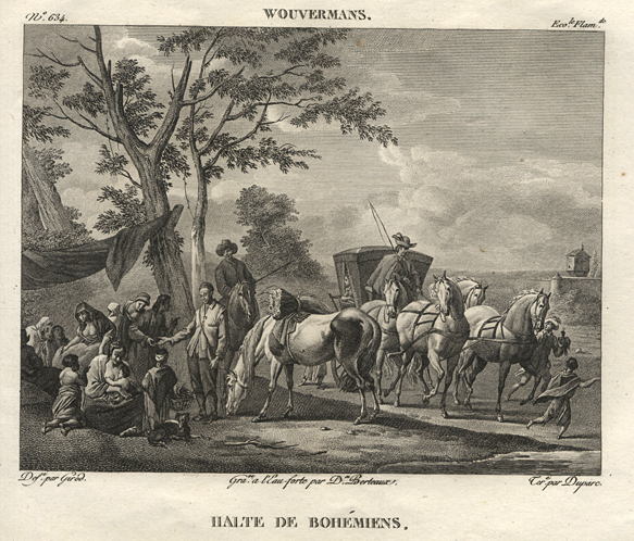 Halte de Bohemiens, after Wouwermans, 1814