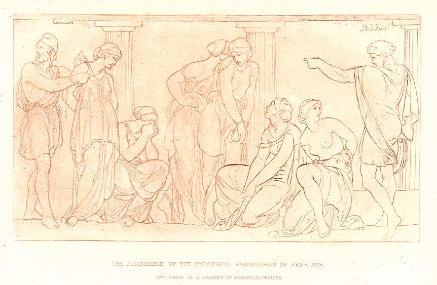 Punishment of the Unfaithful Handmaidens of Penelope, after F.Preller, 1881