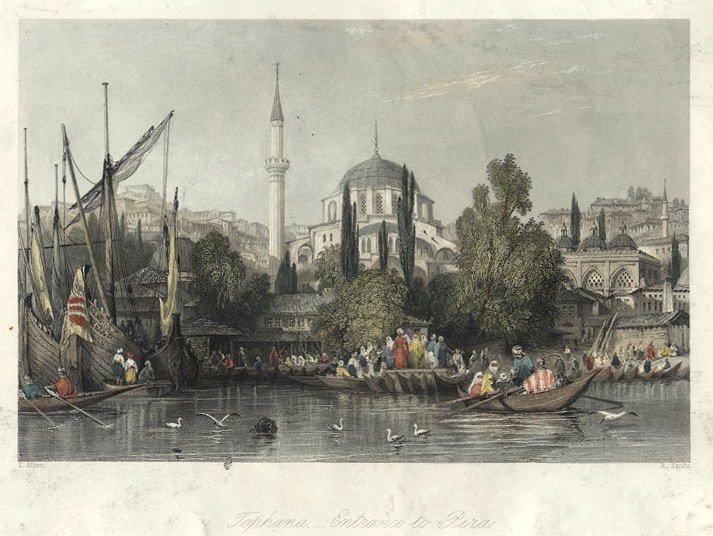 Turkey, Constantinople, Tophara, entrance to Pera, 1838