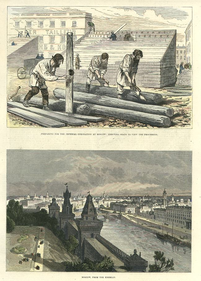 Russia, Moscow from the Kremlin & Coronation preparations, 1883