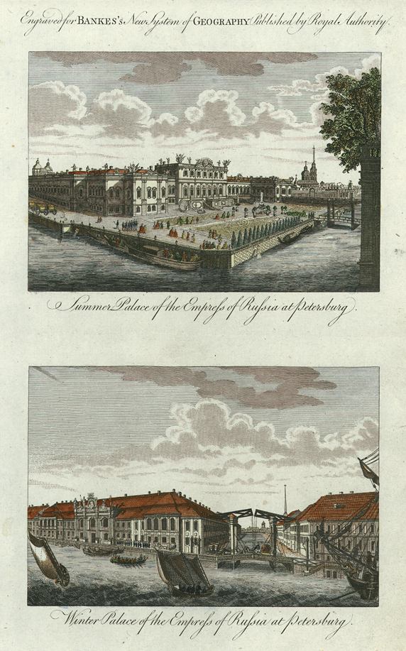 Russia, St.Petersburg, two views, 1788