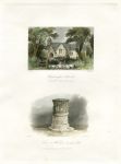 Surrey, Chessington Church & Font at Walton on the Hill, 1850