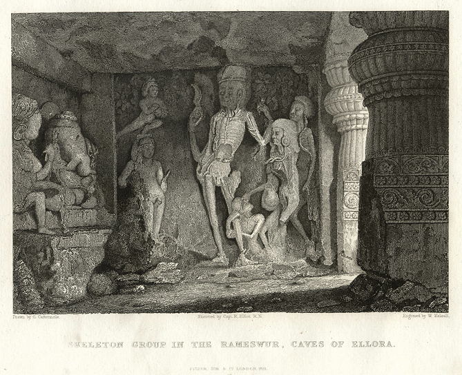 India, Caves of Ellora, 1832