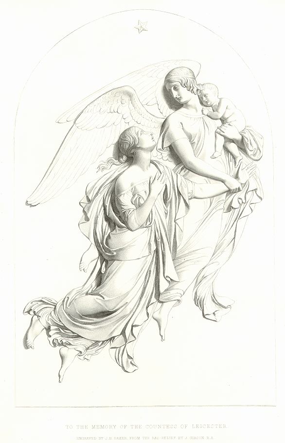 To the Memory of the Countess of Leicester (bas-relief), 1851