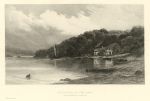 Dittisham on the Dart, etching by David Law, 1893