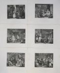 The Harlot's Progress, set of six prints, Hogarth, 1833