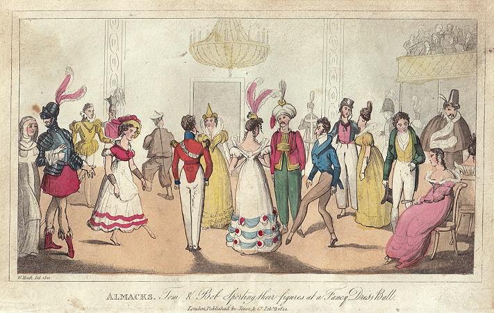 Almacks. Tom & Bob at Fancy Dress Ball, 'Real Life in London', 1822