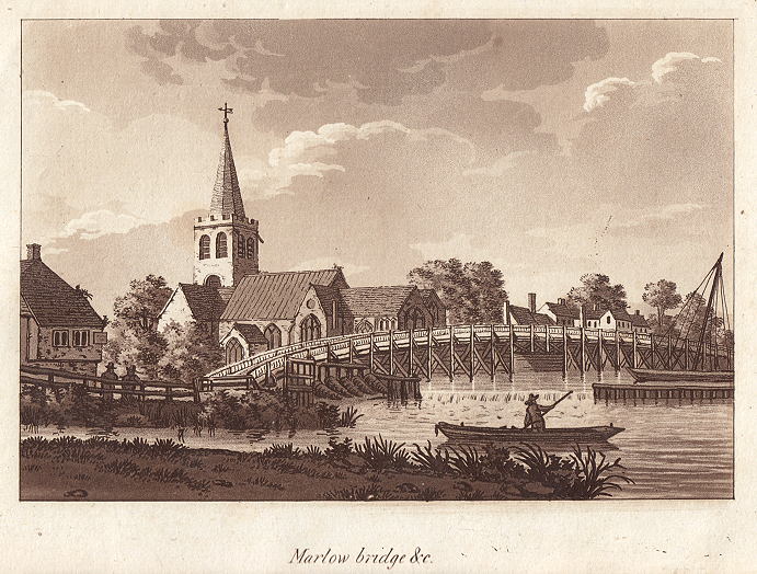 Buckinghamshire, Marlow Bridge, 1791