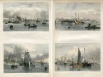 Lancashire, Liverpool, set of four views, 1836