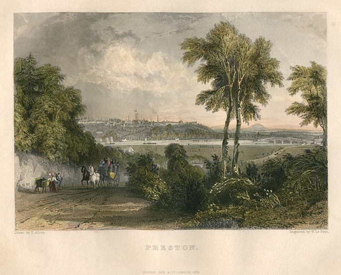 Lancashire, Preston view, 1836