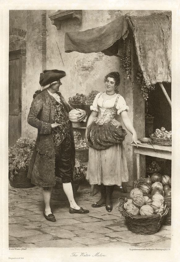 'The Water Melon' photogravure after Evon Blaas, 1896