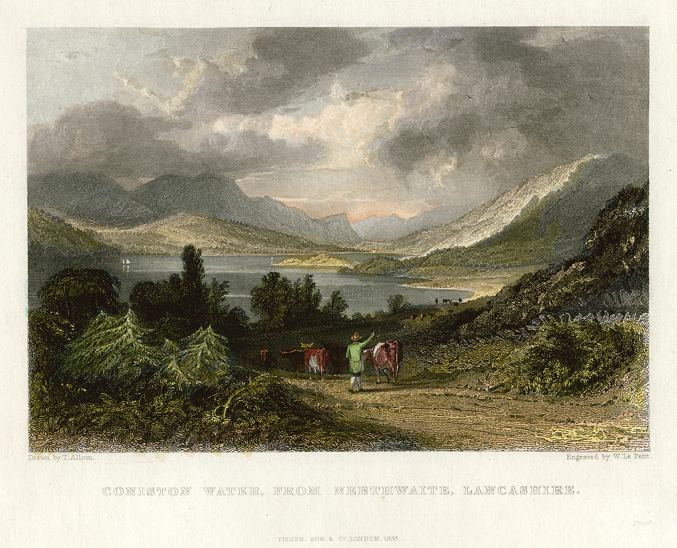 Lancashire, Coniston Water (Lake District), 1836