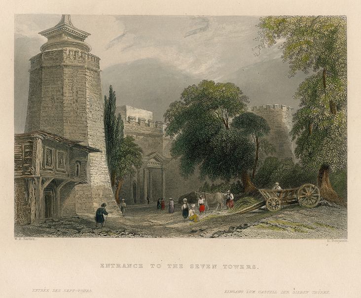 Turkey, Constantinople, entrance to the Seven Towers, 1838