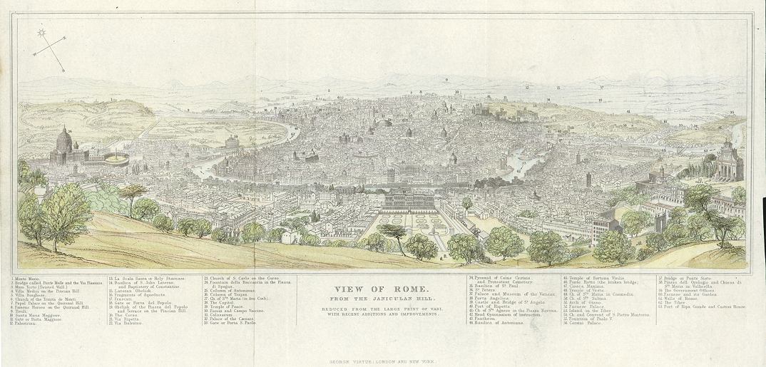 Panoramic view of Rome, 1850