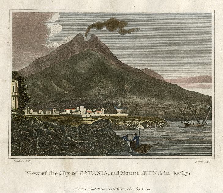 Italy, Catania and Mount Etna in Sicily, 1807