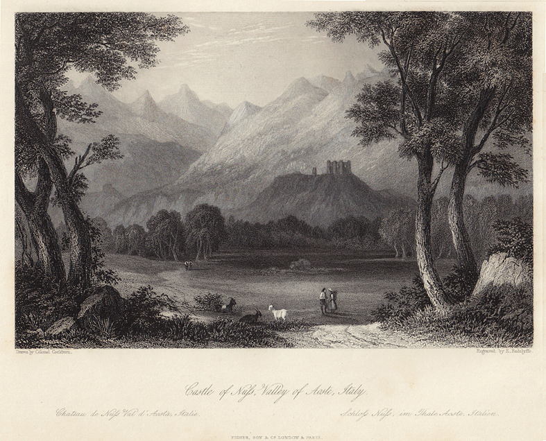 Italy, Castle of Nuss in Valley of Aosta, 1841