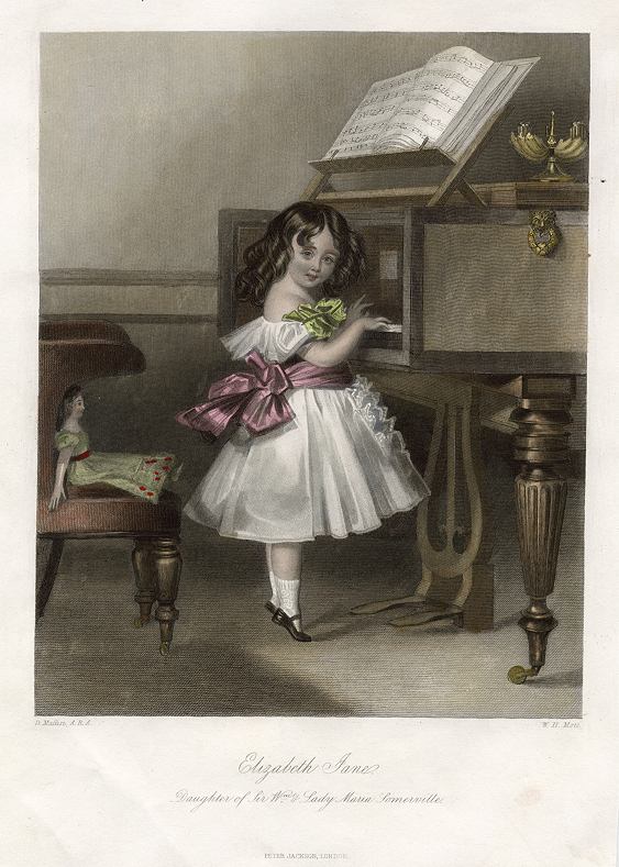Elizabeth Jane Somerville playing pianoforte, 1849