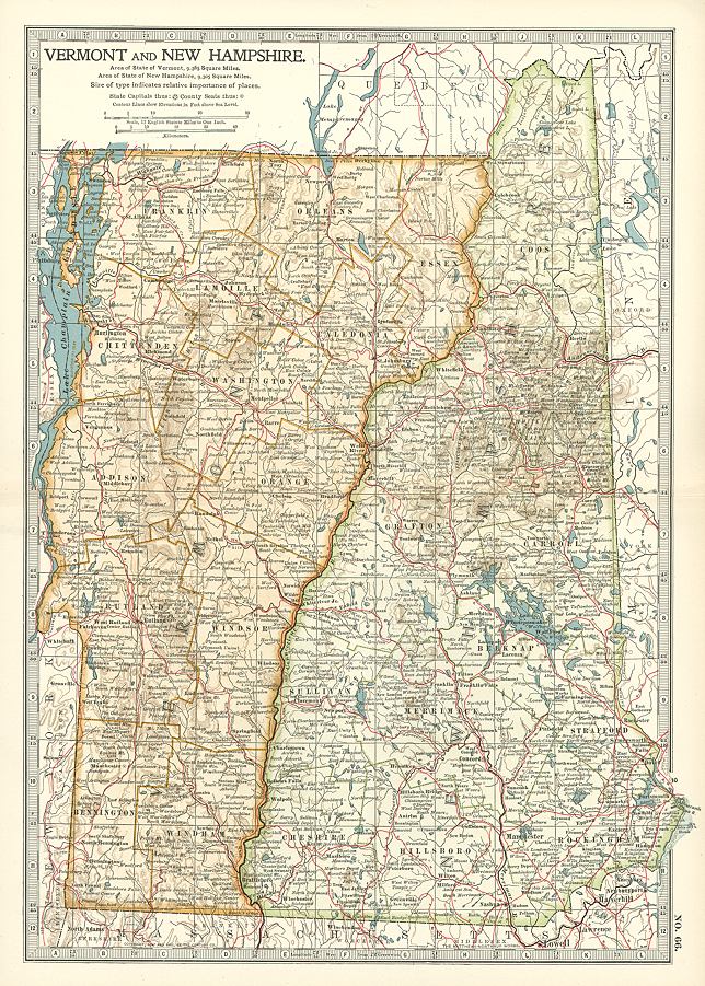 United States, Vermont & New Hampshire, 1897