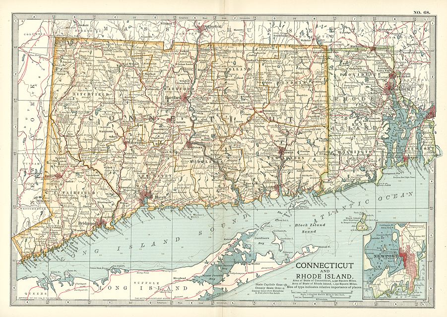 United States, Connecticut & Rhode Island, 1897