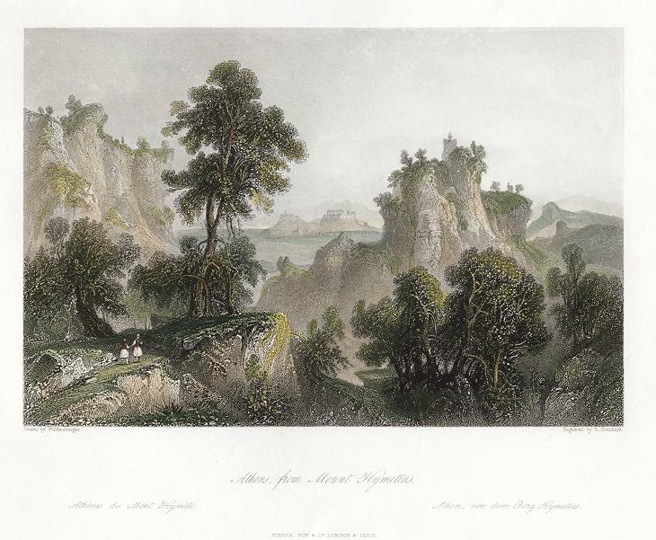 Greece, Athens from Mount Hymettus, 1841
