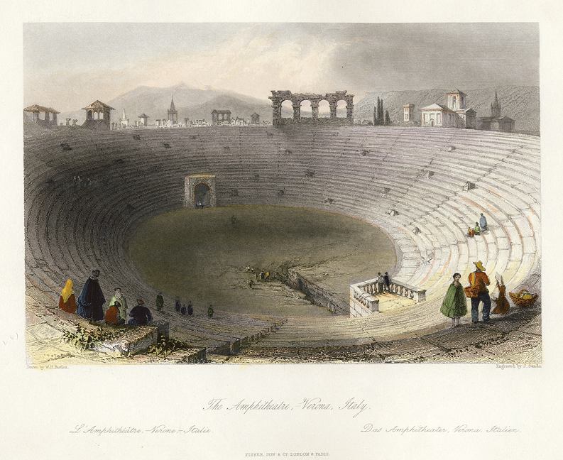 Italy, Verona, the Amphitheatre, 1841