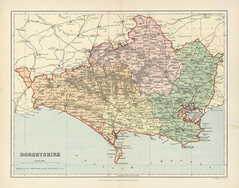 Dorset map, about 1875